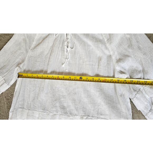 Lauren Ralph Lauren Black Label White Ruffle Gauze Sheer Sexy Blouse Cotton Sz S - Picture 15 of 16